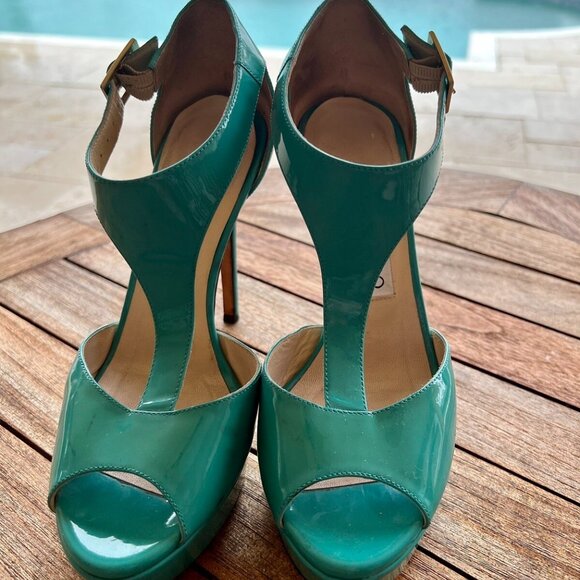 Jimmy Choo Teal Used Heels Great Condition - Picture 3 of 5